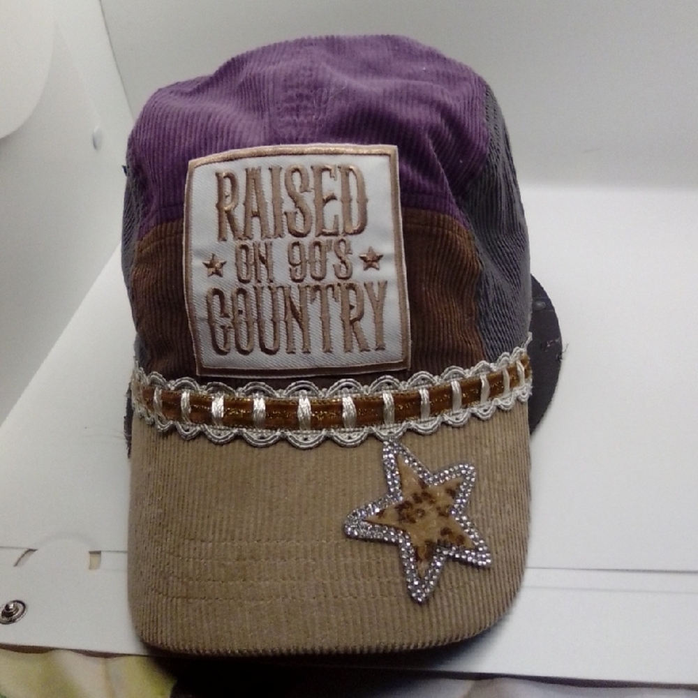 Hand Crafted Purple and Brown Country Hat
